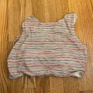 red white and blue high neck bikini top